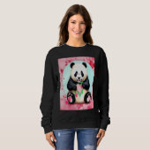 Sweatshirt Valentine's Day Love Heart Panda Girlfriend Fiancé (Devant entier)