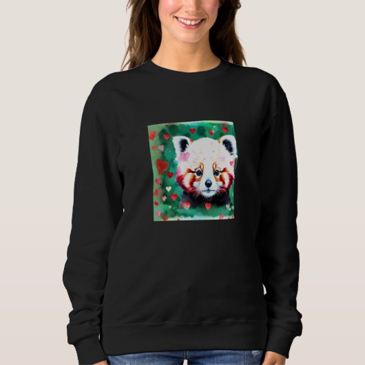 Sweatshirt Valentine's Day Love Heart Red Panda Girlfriend Fi (Devant)