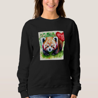 Sweatshirt Valentine's Day Love Heart Red Panda Girlfriend Fi