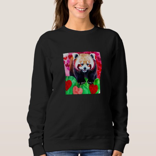 Sweatshirt Valentine's Day Love Heart Red Panda Girlfriend Fi (Devant)