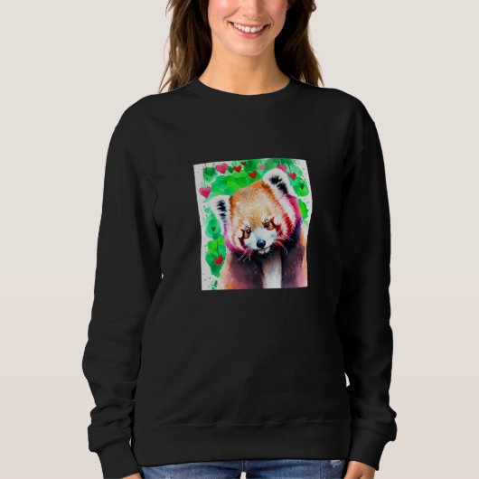 Sweatshirt Valentine's Day Love Heart Red Panda Girlfriend Fi (Devant)