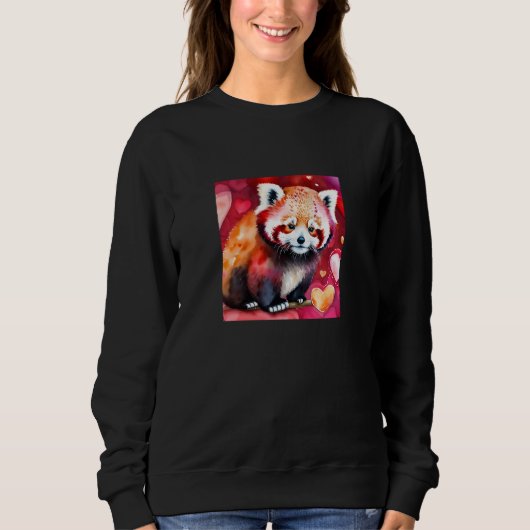Sweatshirt Valentine's Day Love Heart Red Panda Girlfriend Fi (Devant)
