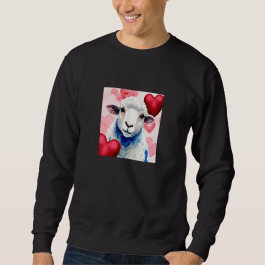 Sweatshirt Valentine's Day Love Heart Sheep Girlfriend Fiancé (Devant)