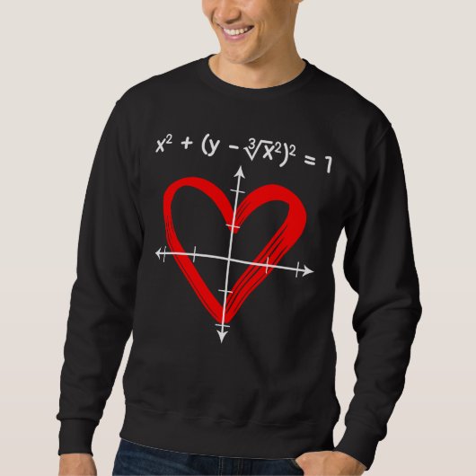 Sweatshirt Valentines Day Love Math Equitation Mathématicien (Devant)