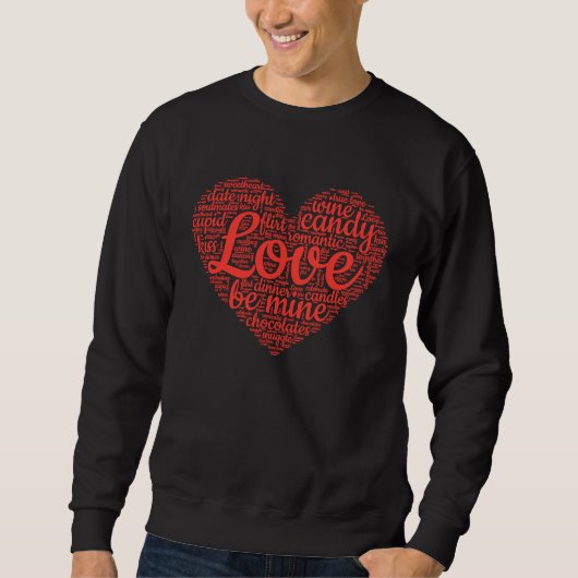 Sweatshirt Valentine's Day Love Words Heart Cute Couple's Mat (Devant)