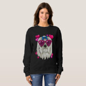 Sweatshirt Valentines Day Maltese Heart Couples Maltese Dog (Devant entier)