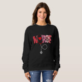 Sweatshirt Valentines Day Nurse Heart Nursing Scrub Top RN Wo (Devant entier)