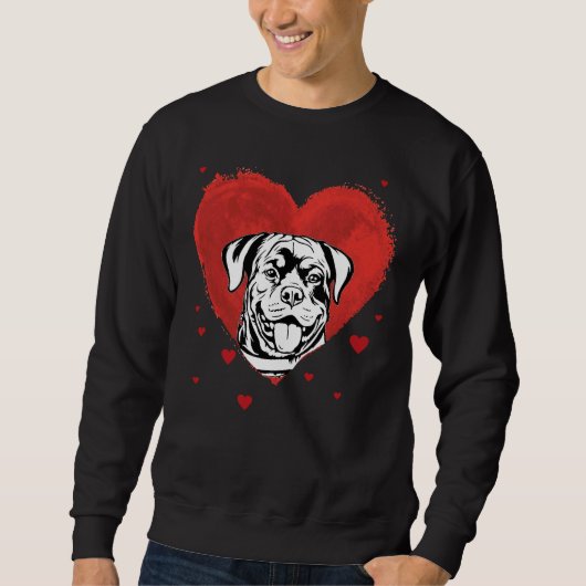 Sweatshirt Valentines Day Rottweiler Love Heart (Devant)