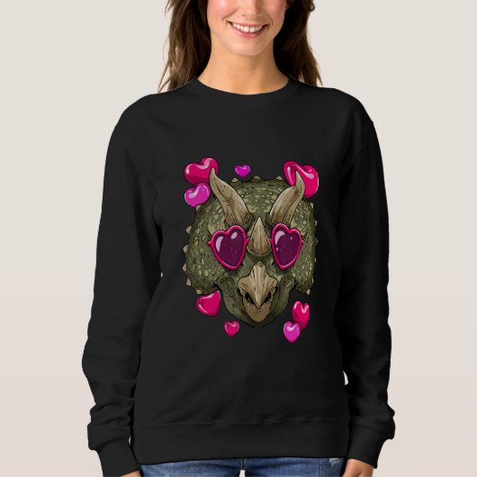 Sweatshirt Valentines Day Triceratops Heart Couples Love Day  (Devant)