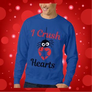 Sweatshirt Valentine's I Crush Hearts mignon araignée  