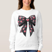 Sweatshirt Valentines Jour Bow avec Coeurs (Devant)