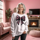 Sweatshirt Valentines Jour Bow avec Coeurs
