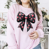 Sweatshirt Valentines Jour Bow avec Coeurs