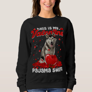 Sweatshirt Valentines Jour mignonne Sibérie Husky Chien Coeur