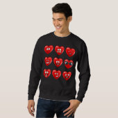 Sweatshirt Valentines Jour Silly Visages Coeurs Drôle Garçons (Devant entier)