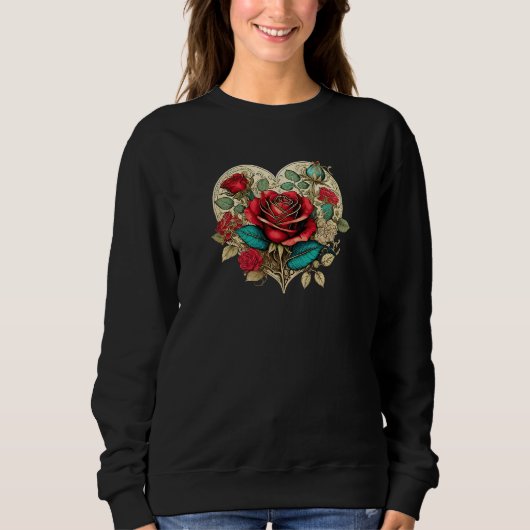 Sweatshirt Valentine's Renaissance Rose (Devant)