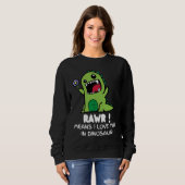 Sweatshirt Valentine's Rex Cute Dinosaur (Devant entier)