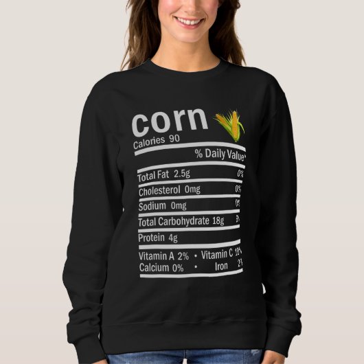 Sweatshirt Valeur nutritive du maïs Thanksgiving Halloween Co (Devant)