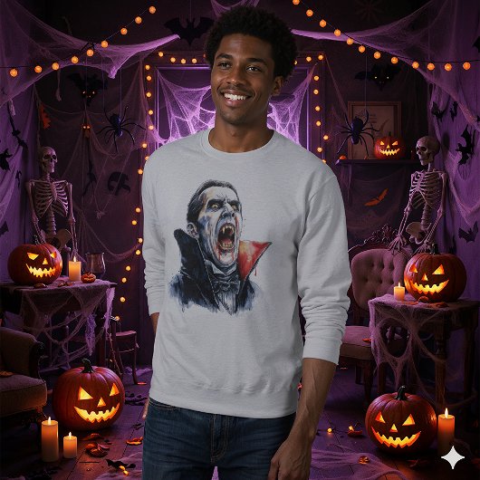 Sweatshirt Vampire Halloween gothique rouge noir
