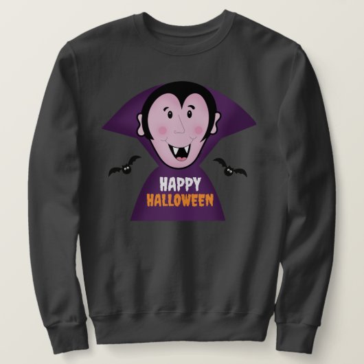 Sweatshirt Vampire mignon avec chauves-souris Dracula Hallowe (Design devant)