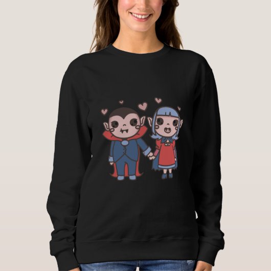 Sweatshirt Vampires Couple Halloween (Devant)