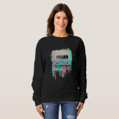 Sweatshirt Vaperwave Aesthetic Glitch Cassette Tape Retrowave (Devant entier)
