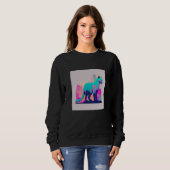 Sweatshirt Vaperwave Aesthetic Glitch Cat Retrowave Synthwave (Devant entier)