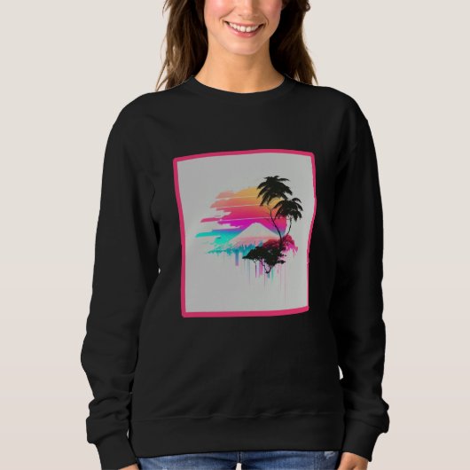Sweatshirt Vaperwave Aesthetic Glitch Retrowave Synthwave  2 (Devant)