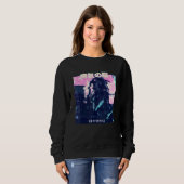 Sweatshirt Vaporwave Glitch esthétique 80s Machine rétro (Devant entier)