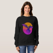 Sweatshirt Vaporwave Macaw Parrot Tropical Bird Birdwatching (Devant entier)
