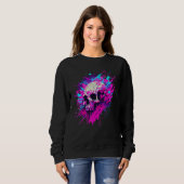 Sweatshirt Vaporwave Skull Urban Aesthetic Pastel Goth Street (Devant entier)