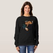 Sweatshirt Vase de fleur de chat (Devant entier)