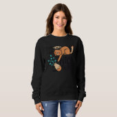 Sweatshirt Vase de fleur de chat (Devant entier)