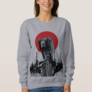 Sweatshirt Vautour sur voiture ancienne avec soleil rouge