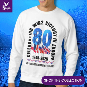 Sweatshirt VE DAY 80e anniversaire Victoire en Europe 2ÈME GU
