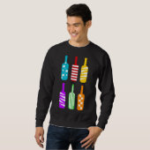 Sweatshirt Vecteur de bouteilles de vin (Devant entier)