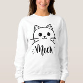 Sweatshirt Vecteur de chat de dessin animé drôle. Impression  (Devant)
