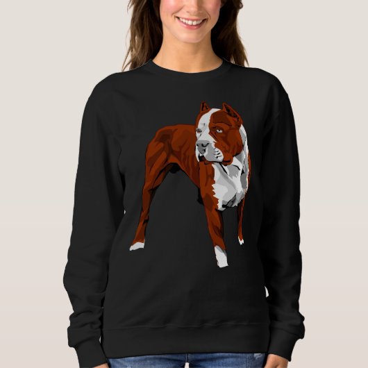 Sweatshirt Vecteur Pitbull rouge (Devant)