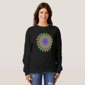 Sweatshirt Vector Circle Pattern In Green Violet Pink   (Devant entier)