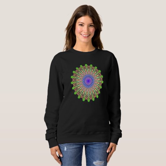 Sweatshirt Vector Circle Pattern In Green Violet Pink   (Devant entier)