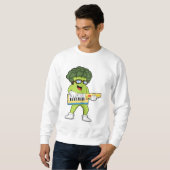 Sweatshirt Vegan Broccoli at Music with Guitar (Devant entier)