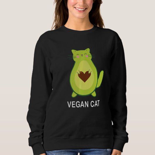 Sweatshirt Vegan Cat Vegetarian Cat Avocato Avocat Avogato (Devant)