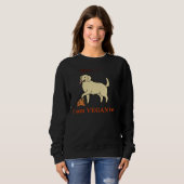 Sweatshirt Vegan Cute Labrador Dit Hey! Je Suis Végétal Trop (Devant entier)