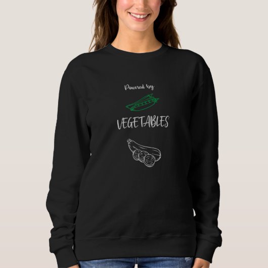 Sweatshirt Vegan Powered by Vegetables Cucumber 1 (Devant)