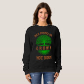 Sweatshirt Végétalien avec la citation végétarienne Ma nourri (Devant entier)