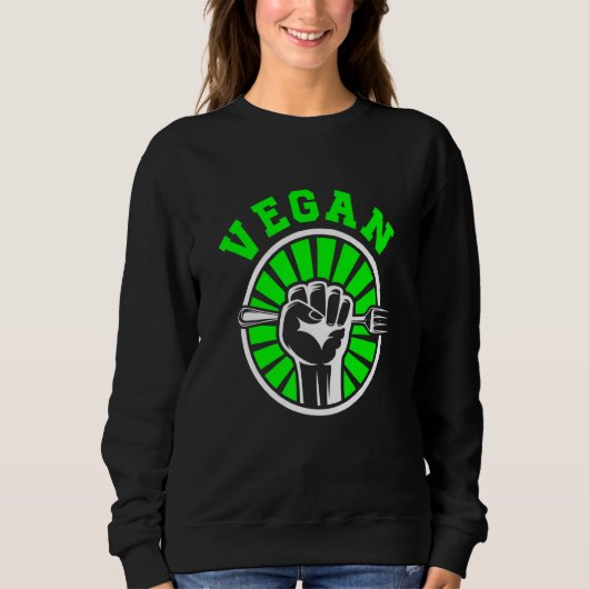 Sweatshirt Vegetarian Food Légumes Fourche Stat biologique (Devant)