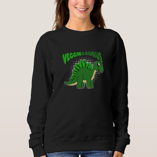 Sweatshirt Veggiesaurus Fier Vegetarian Dinosaure végétarien (Devant)