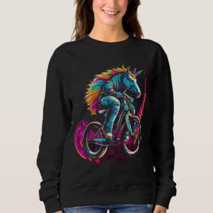 Sweatshirt Vélo Licorne BMX Costume de Cavalier de Bicyclette