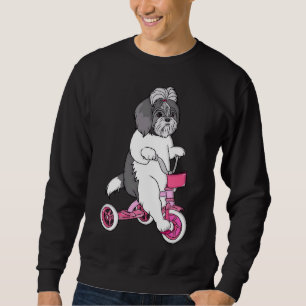 Sweatshirt Vélo mignon Shih Tzu Chien Biker Shih Tzu Chien Pr