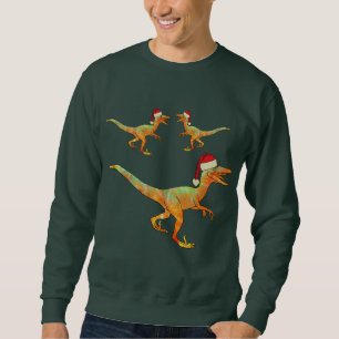 Sweatshirt Velociraptor de Noël Funny Raptor Dinosaur Humour